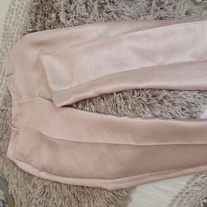 Rose gold metallic ankle pants